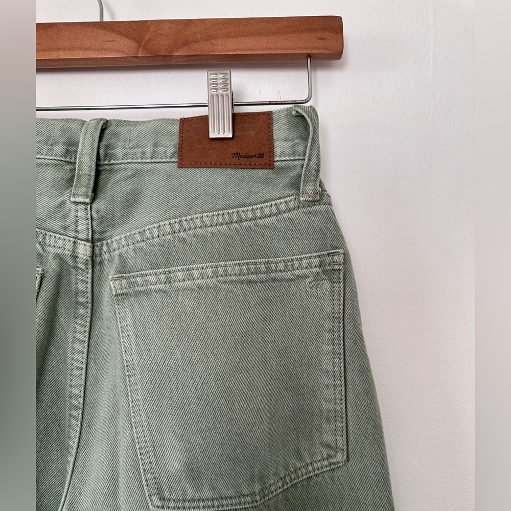 Madewell Baggy Straight Jeans-Garment Dyed Sage Green. Size 23 - Picture 8 of 12
